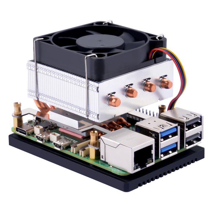 GeeekPi Low-Profile Plus CPU Kühler für Raspberry Pi 5, Pi 5 Aluminium Active Cooler mit Kühllüfter