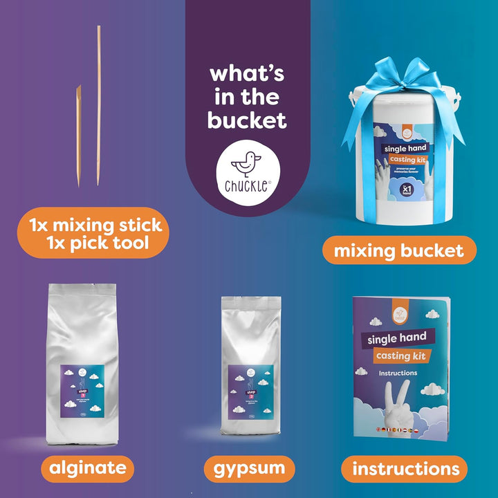 chuckle - 3D Einzelhand-Guss-Kit, DIY Hand-Skulptur für alle Altersgruppen, Erstelle personalisierte