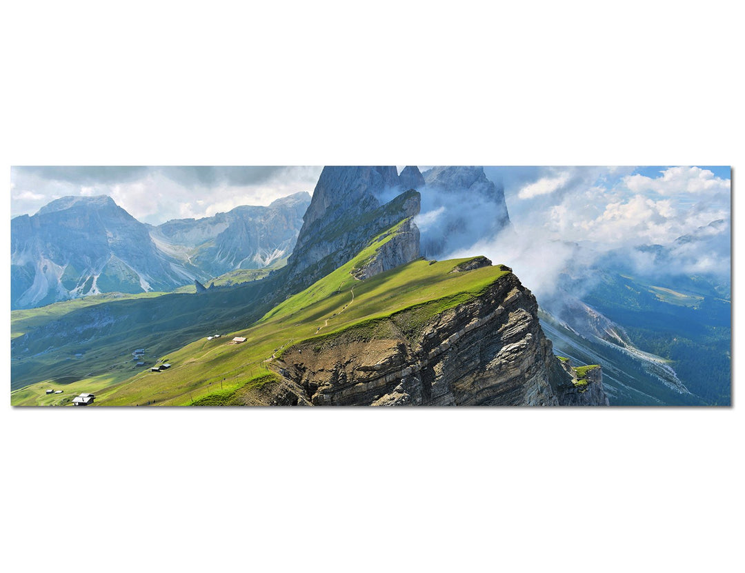 Paul Sinus Art Panoramabild auf Leinwand und Keilrahmen 120x40cm Italien Alpen Landschaft Gebirge Wo