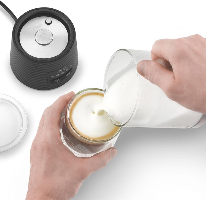 CASO CappuLatte - elektrischer Milchaufschäumer, cremiger Milchschaum, Milchschäumer heiss & kalt, K
