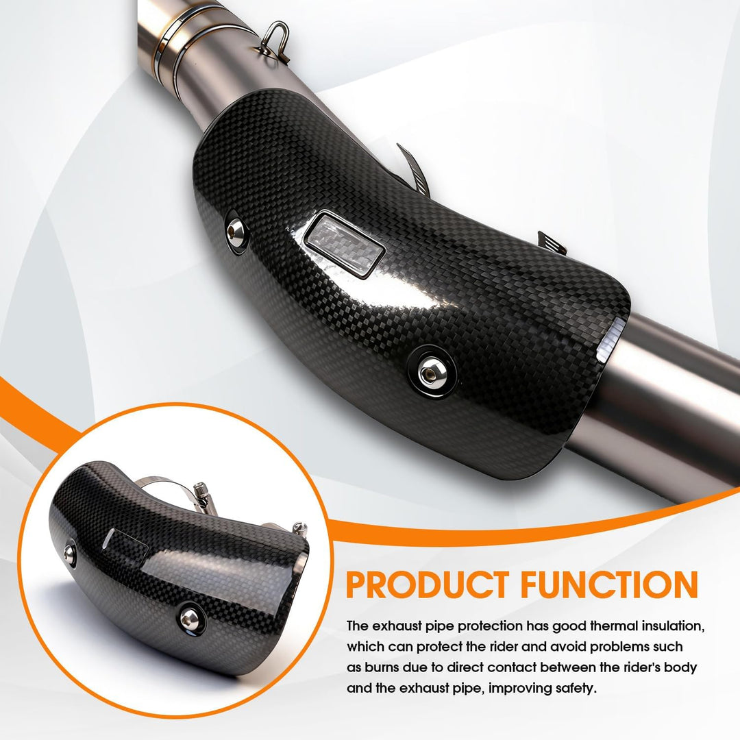 JFG RACING Motorrad Auspuff Hitzeschild,Kohlefaser Motorrad Auspuffrohrabdeckung Hitzeschutzblech Sc