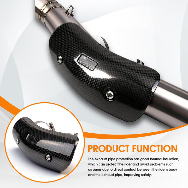 JFG RACING Motorrad Auspuff Hitzeschild,Kohlefaser Motorrad Auspuffrohrabdeckung Hitzeschutzblech Sc