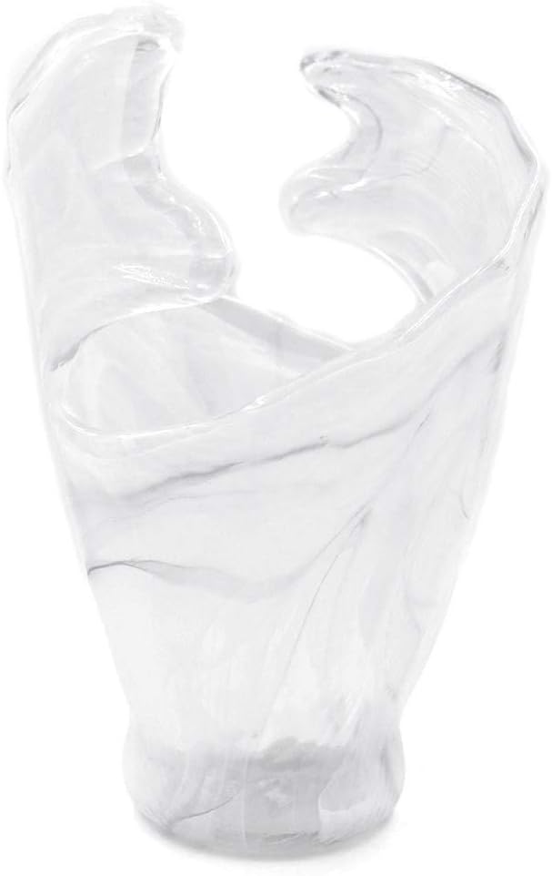 Tammaro Home Murano Glas Vase Weiss Welle Made in Italy