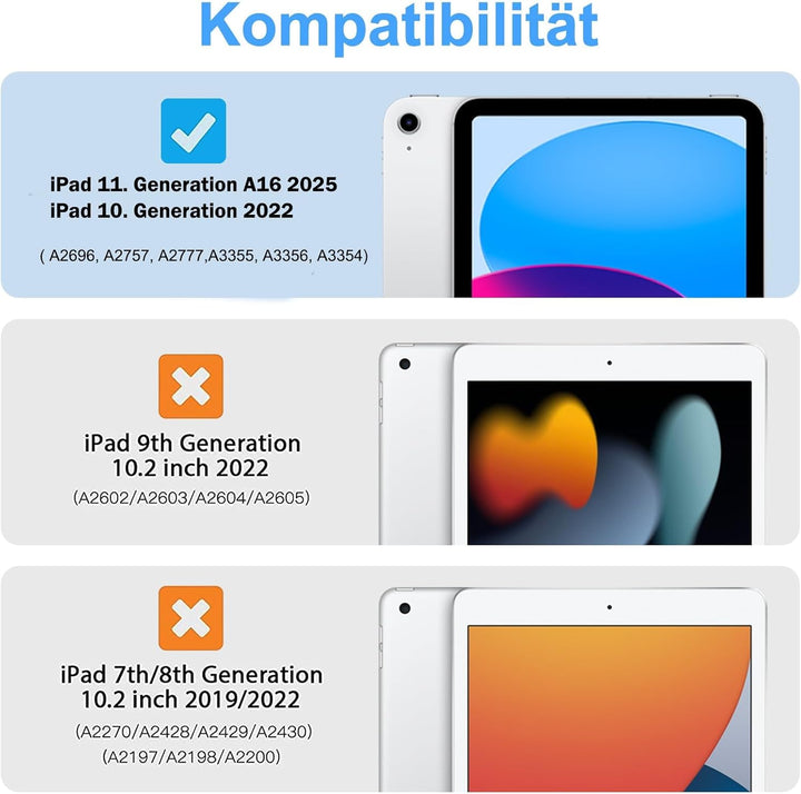 JADEMALL Magic Keyboard für iPad 10 Generation 2022 10.9 Zoll & iPad A16 11 Generation 2025 11 Zoll,