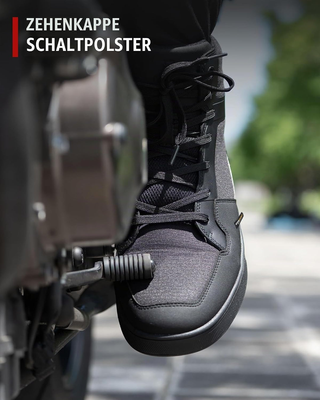 RIDEIRON Motorradschuhe Herren CE-konform Rutschfeste Schwarz 39 EU, Schwarz 39 EU