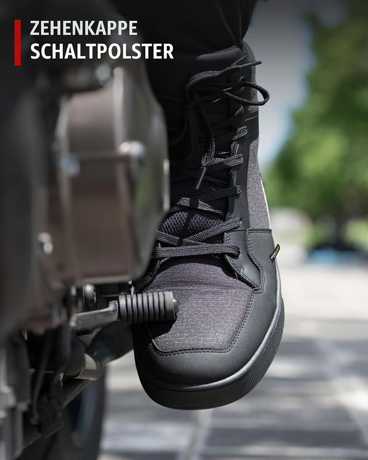 RIDEIRON Motorradschuhe Herren CE-konform Rutschfeste Schwarz 39 EU, Schwarz 39 EU