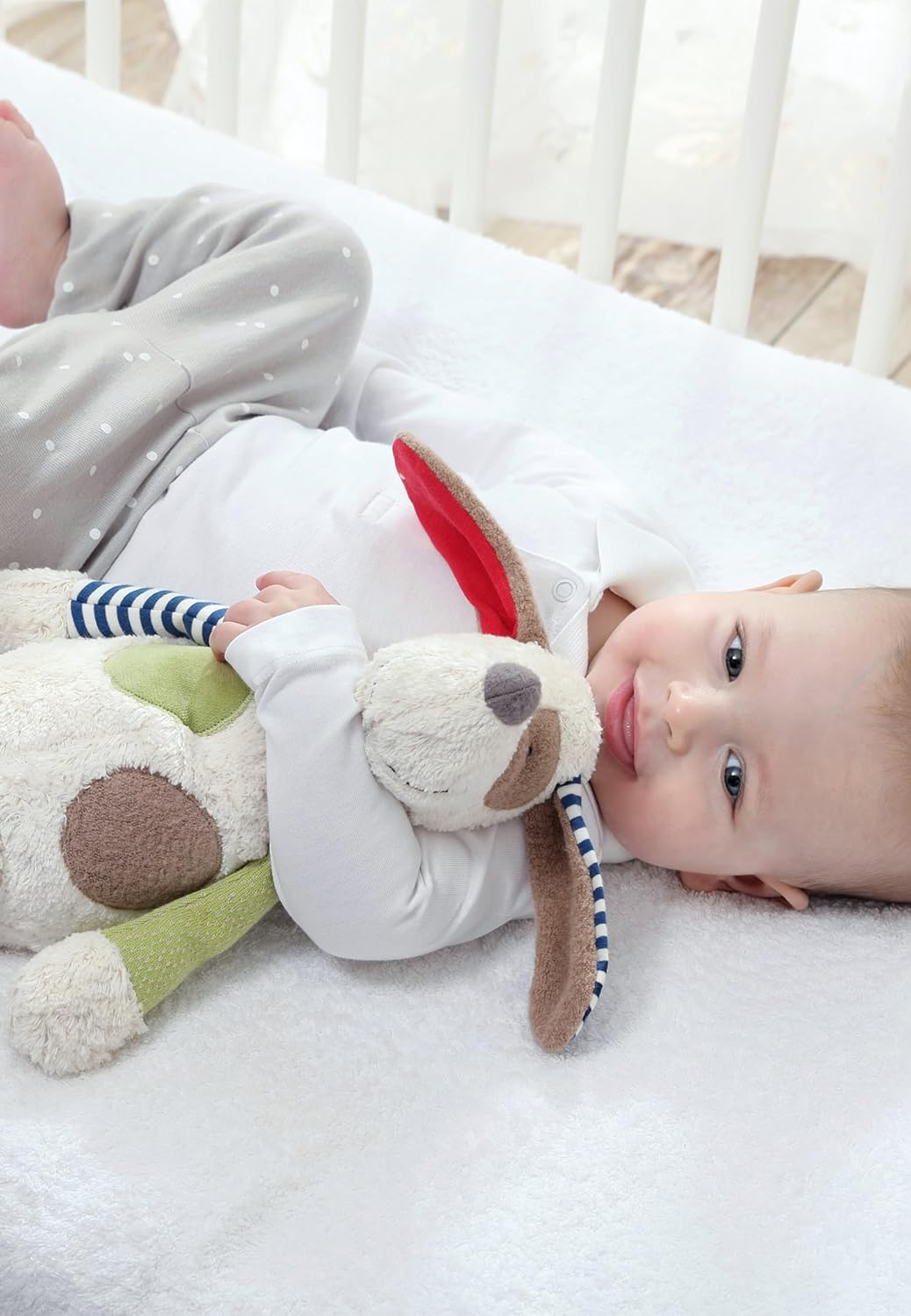 SIGIKID 38764 Kuscheltier Hund Green Mädchen und Jungen Babyspielzeug empfohlen ab Geburt mehrfarbig