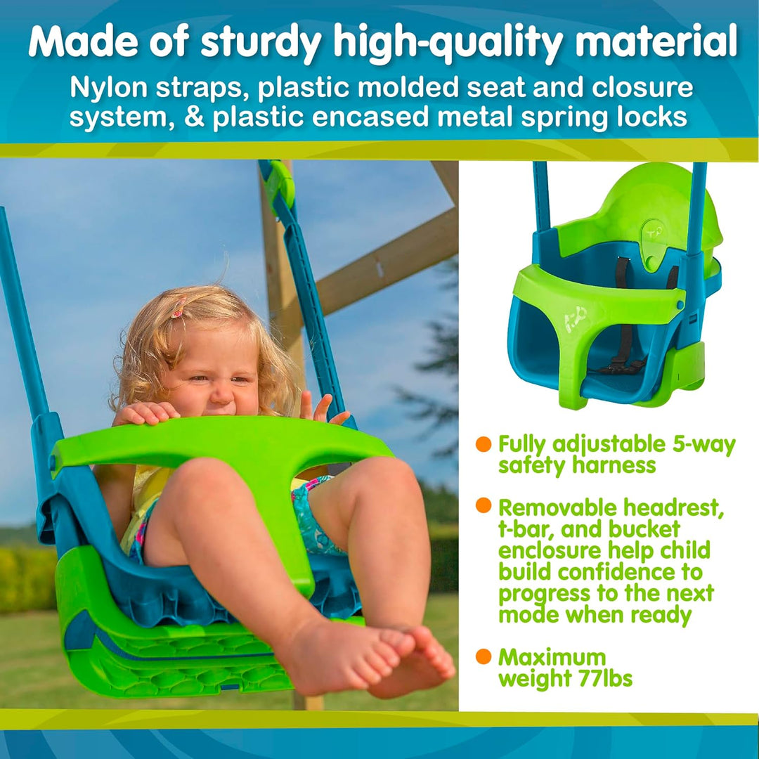 TP Toys TP900 Monate 4 in 1 Verstellbarer Quadpod Baby Schaukelsitz von 6 Motten bis Kinder 8 Jahre,