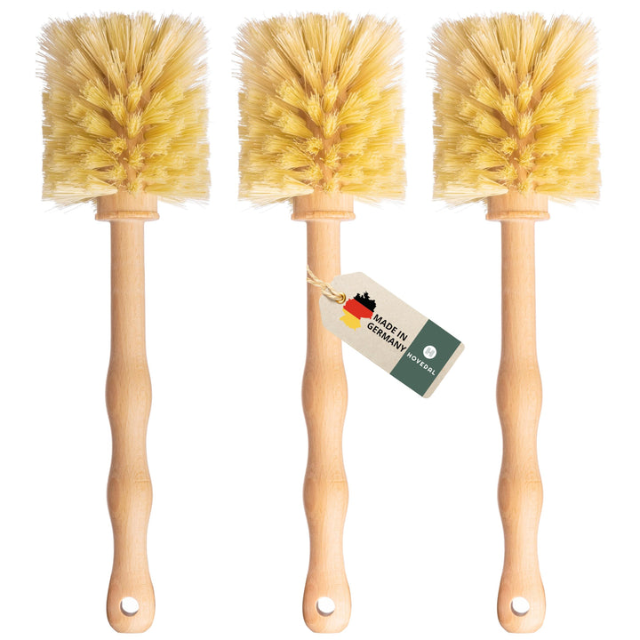 3er Set Spülbürste für Mixbehälter aus Holz mit Naturborsten/Made in Germany/Ideale Spülbürsten zum