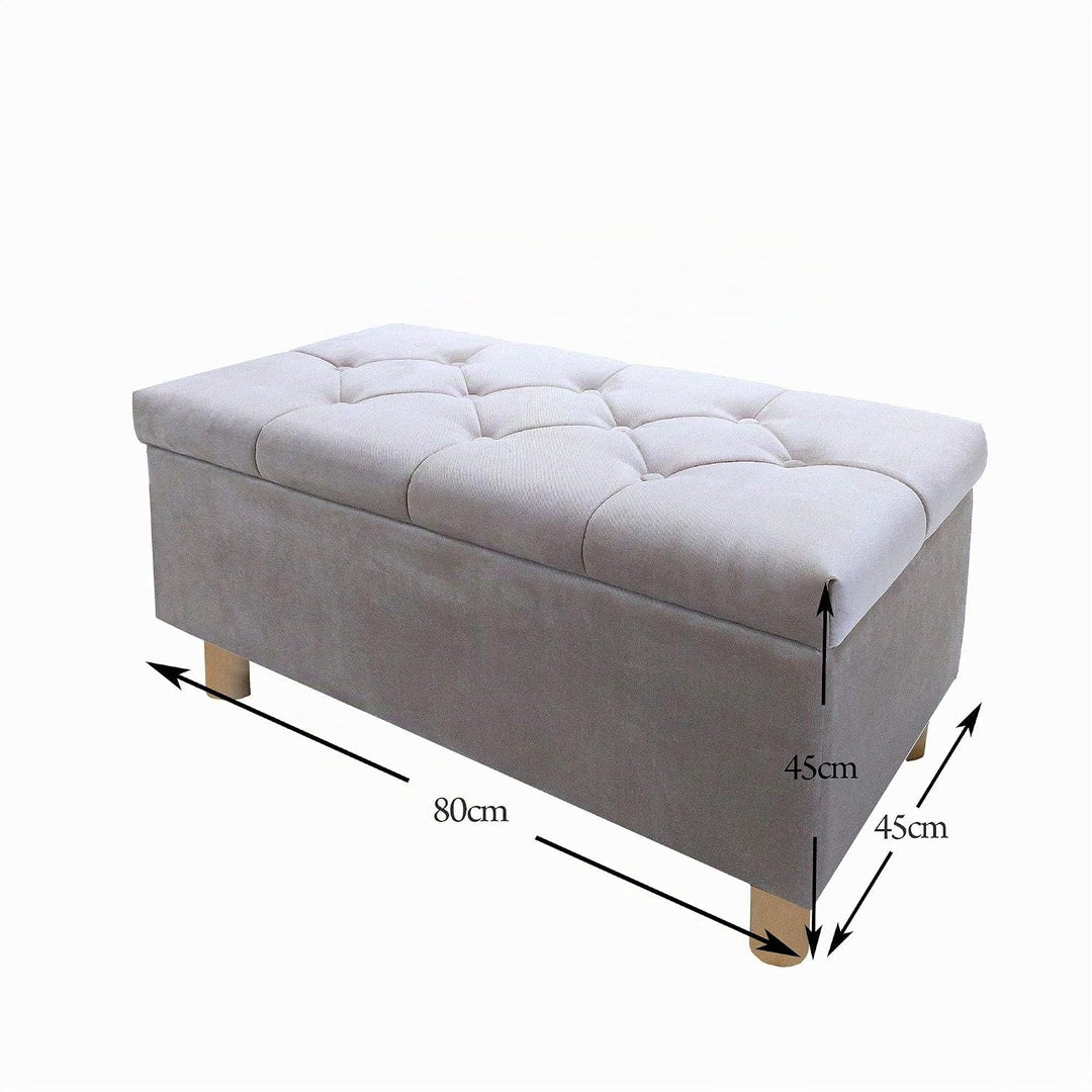 Sitzbank Sitzhocker Sitztruhe mit Stauraum Aufbewahrungsbox (Beige), Beige