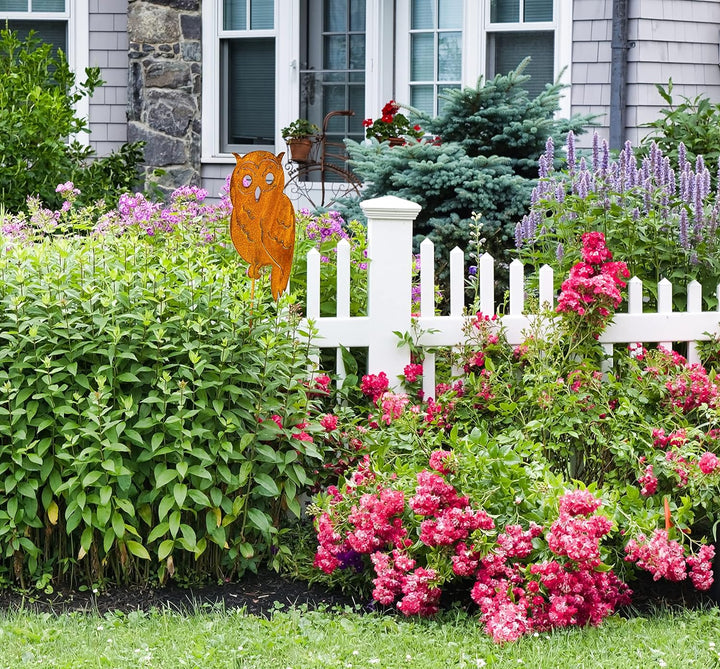 Blümelhuber Eule Rost Deko für den Garten - Metall Edelrost Gartenstecker Eulen Figur auch für den B