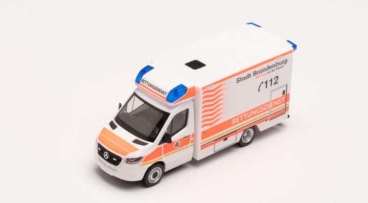 herpa 096591 Mercedes-Benz Sprinter 18 Fahrtec RTW Rettungsdienst Brandenburg in Miniatur zum Bastel