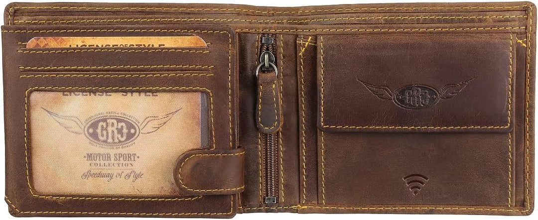 Greenburry Racing Collection Dallas Geldbörse RFID Leder 12,5 cm Brown, Brown