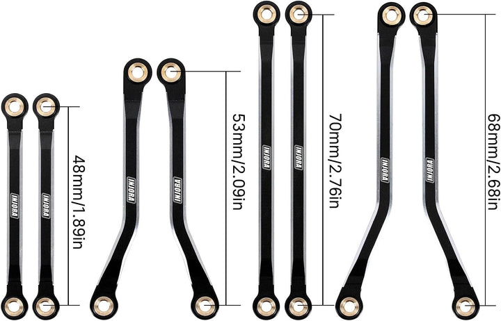 INJORA Hohe Clearance Links CNC Aluminium Link für 1/18 TRX4M Upgrade RC Crawler, Schwarz, Schwarz