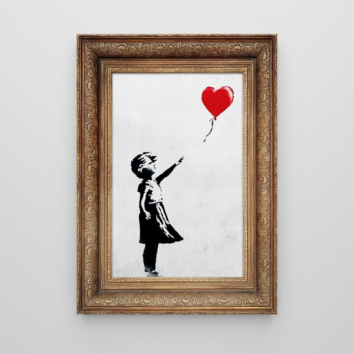 Giallobus - Gemälde - Banksy - - Standardleinwand - 70x100-17 - Baby Mädchen Ballonrahmen - Bereit z