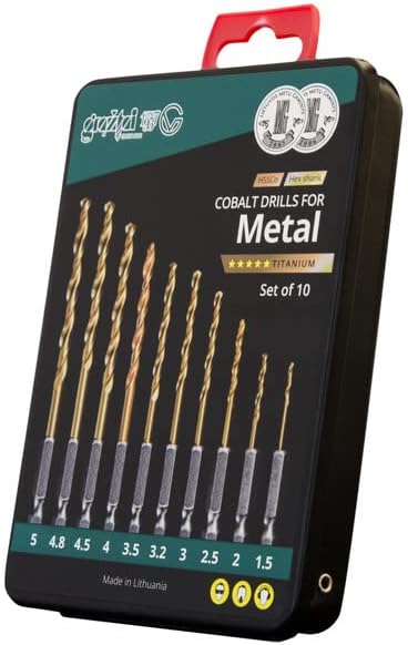 Metallbohrer-Set Cobalt Ø 1.5-5.0 Sechskantschaft, Titanium Coating, HSSCo (M35) | Hex Shank Drill B