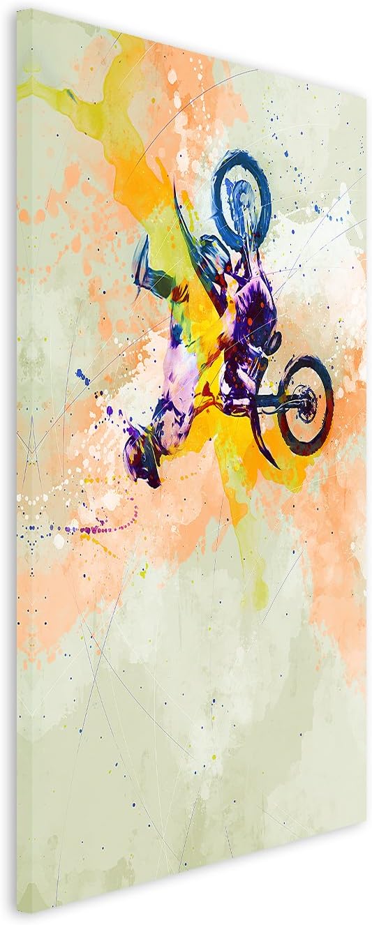 Motorrad Xgames I 90x60cm Wandbild SPORTBILD Aquarell Art tolle Farben von Paul Sinus