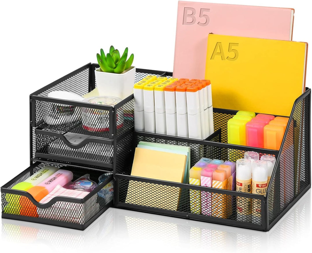 Marbrasse Mesh-Schreibtisch-Organizer mit Schubladen, multifunktionaler Schreibtisch-Organizer und Z