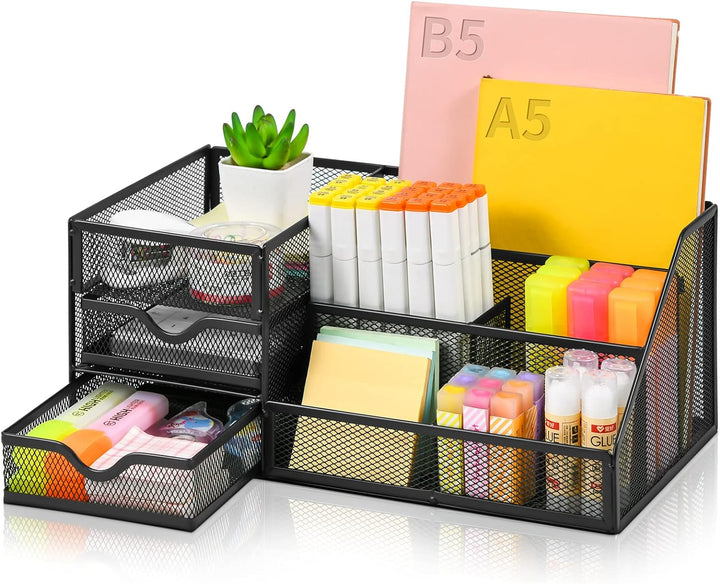 Marbrasse Mesh-Schreibtisch-Organizer mit Schubladen, multifunktionaler Schreibtisch-Organizer und Z
