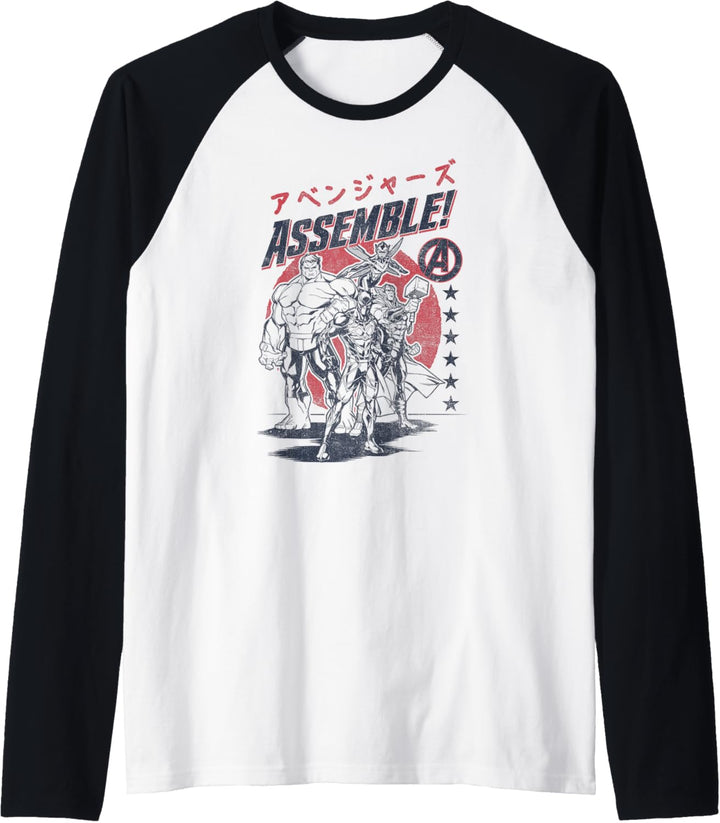 Marvel Avengers Assemble Kanji Portrait Raglan