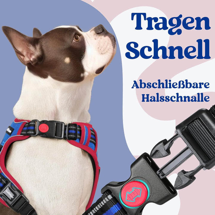 rabbitgoo Hundegeschirr Grosse Hunde, Verstellbare Geschirr Hund ohne Zug &amp; Würgen, Anti Zug hundege