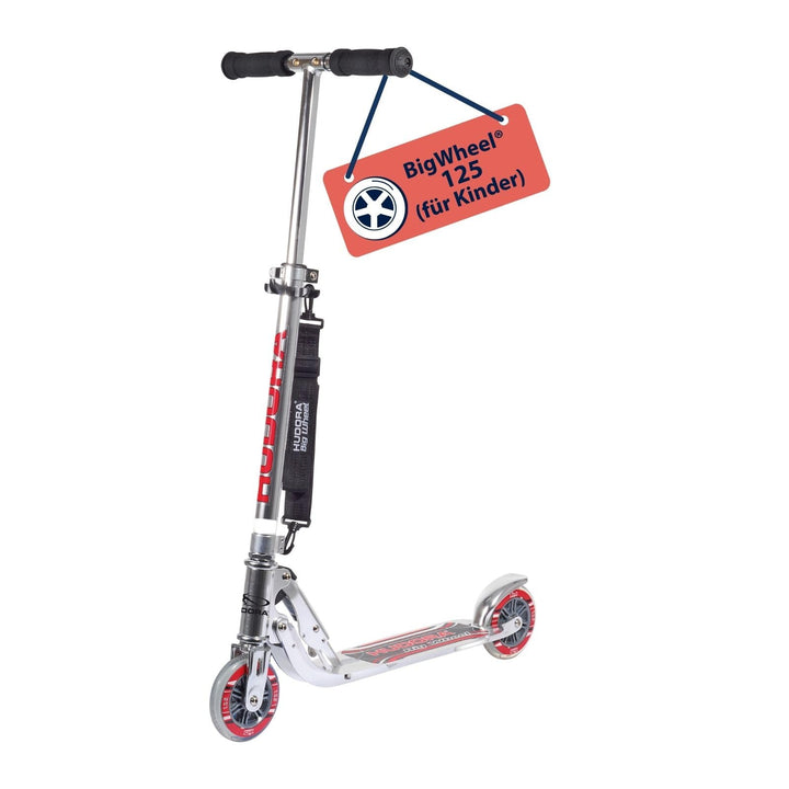 HUDORA BigWheel 125 Scooter - Sicherer & hochwertiger Aluminium-Roller für Kinder - Höhenverstellbar