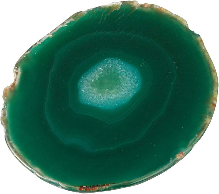 mookaitedecor 12 Stück Natürliche Geode Achat Scheiben, Rund poliert Achat Edelsteine Namen Karten f