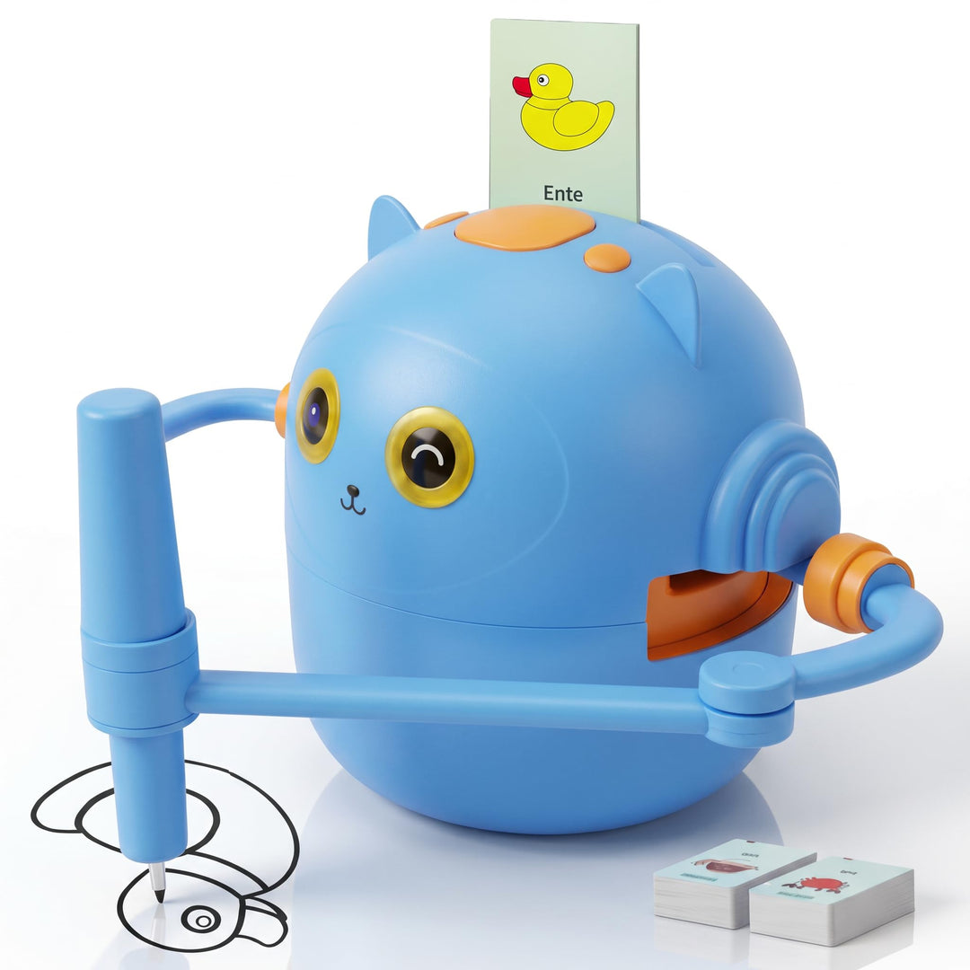 Topiky Magic Zeichenroboter für Kinder ab 3+, Malroboter für Kinder, Interaktiv mit 100 Lernkarten &amp;