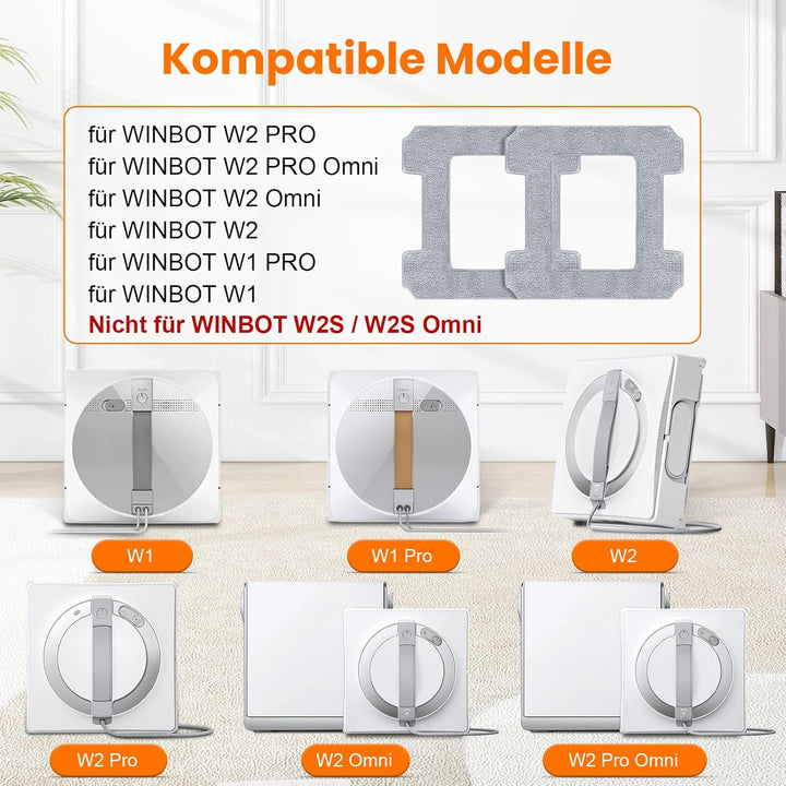 16 Stück Reinigungspad für ECOVACS WINBOT W2 PRO / W2 PRO Omni / W2 Omni / W2 / W1 Pro / W1 Fensterp