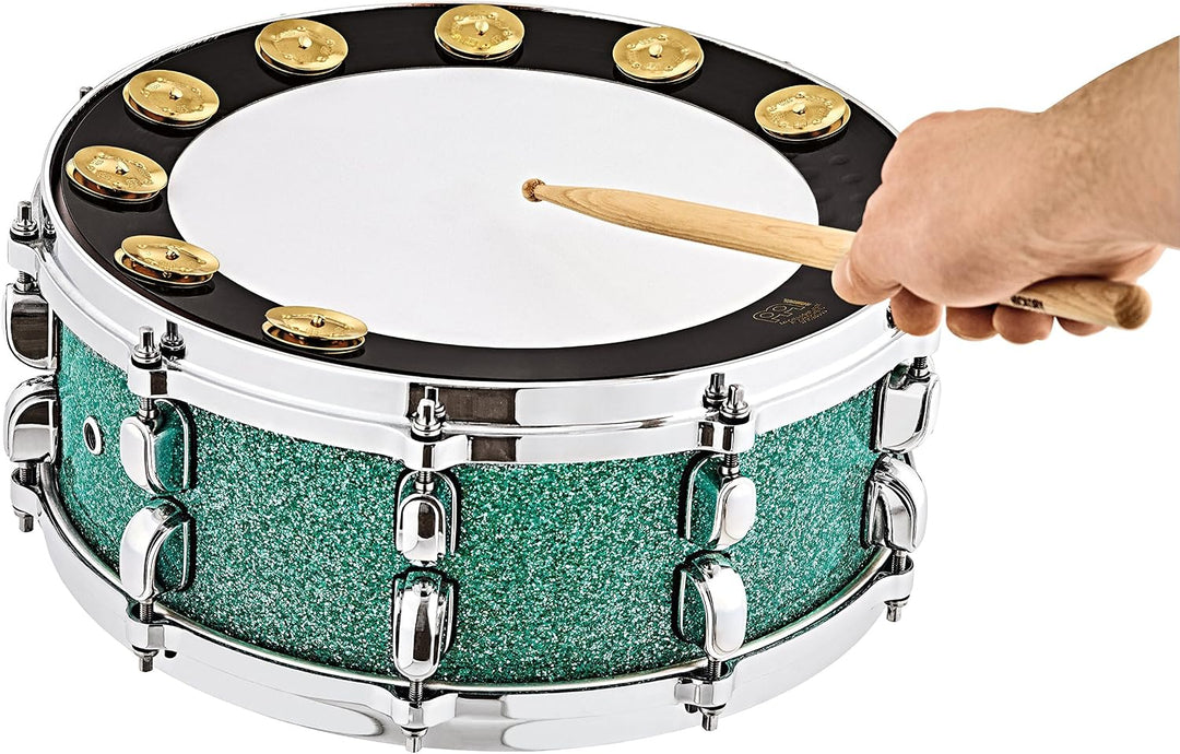 Meinl Cymbals Backbeat Pro Tamburin — 13 Zoll Messing Ring mit Messing Glöckchen für Snare Drums — S
