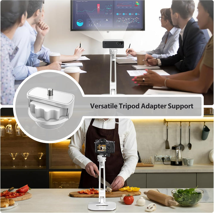 AboveTEK Long Arm Aluminium Tablet Ständer, Klapp Tablet Ständer mit 360 ° Swivel Clamp Halterung, p