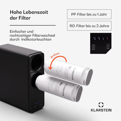 Klarstein Osmose-Wasserfilter-System für Umkehrosmose, 800GPD Untertisch Wasserfilter-System für Tri