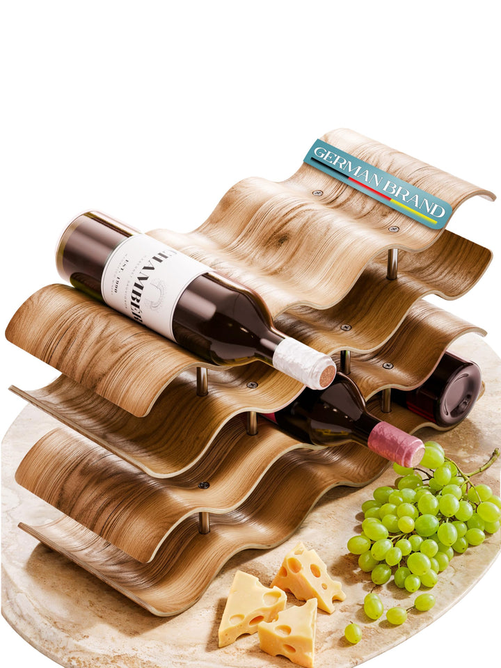 Dreiklang – be smart Weinregal Flaschenregal aus Holz für 12 Flaschen, stabil, Freistehend, modern,