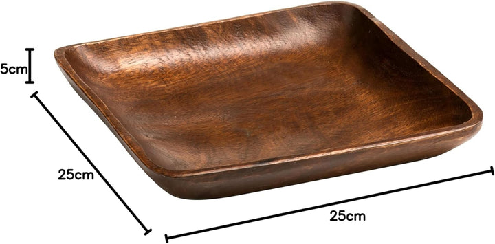 Premier Housewares Kora Servierplatte, Akazienholz, H4 x W25 x D25cm, Brown