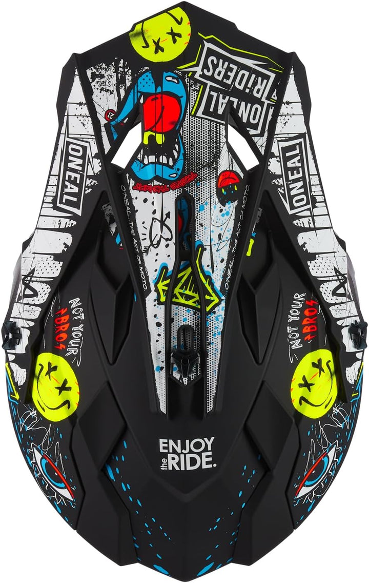 O'NEAL Unisex – Erwachsene 2srs Helmet Glitch V.23 Helm M Schwarz/Weiss, M Schwarz/Weiss