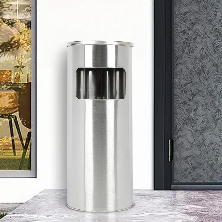 Mülleimer aus Edelstahl, 30 l, Mülleimer für Küche, Standaschenbecher für den Aussenbereich, mit Mül