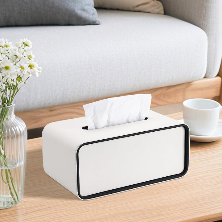 GORESE Taschentuchbox,Leder Rechteckige Kosmetiktücherbox Papiertaschentuchhalter Taschentuchspender