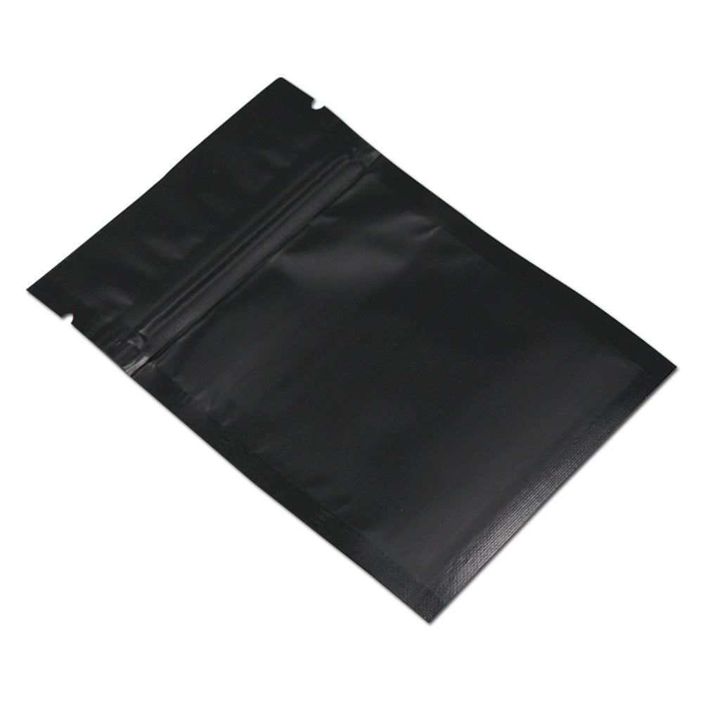 WACCOMT Pack 100 Stücke Matte Aluminiumfolie Verpackung Tasche Reissverschluss Selbstdicht Flachbeut