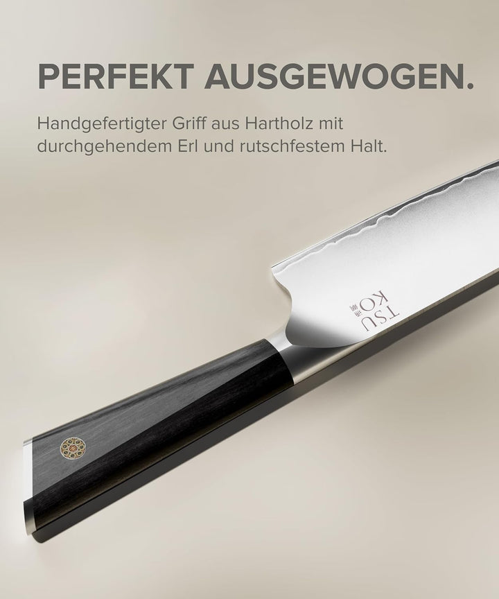 Tsuko Kochmesser, vierstufiger Schärfer & Holzscheide - 20,3 cm, professionelles japanisches Küchenm