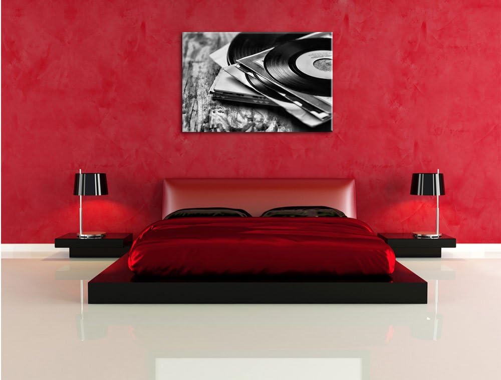 Pixxprint Monocrome, Mixtape, Schallplatte, DJ, Format: 100x70 auf Leinwand, 100x70