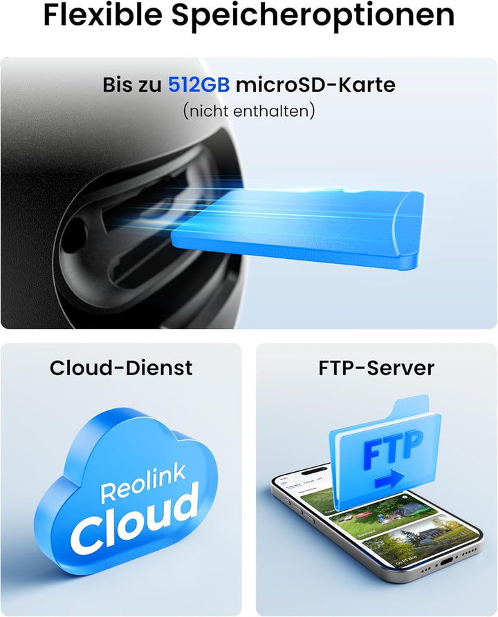 Reolink 4G LTE Überwachungskamera mit SIM Karte, 360° Auto-Tracking, 20000mAh Akku, Voraufzeichnung,