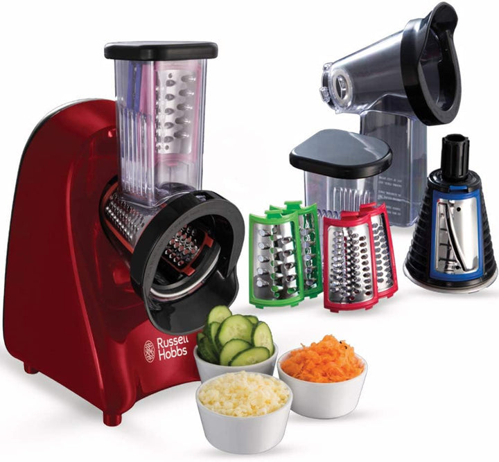 Russell Hobbs Schnitzelwerk Desire (3 Reibeeinsätze: Grob & Fein, Scheiben), 200W & Stabmixer 3-in-1