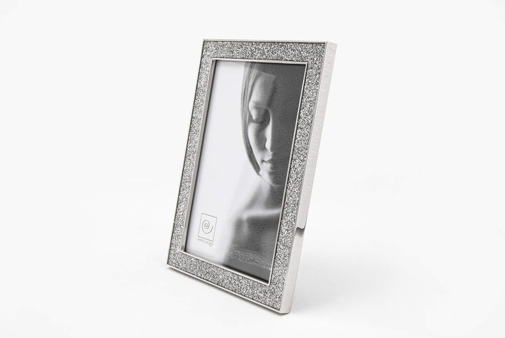 Mascagni M406 Bilderrahmen, Metall mit Glitzer, Silver Waves Kollektion, 20 x 25 cm, 20 x 25 cm