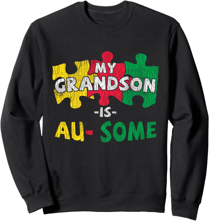 Mein Enkel Ist Awesome Family Autistic Kids Autism Awareness Sweatshirt