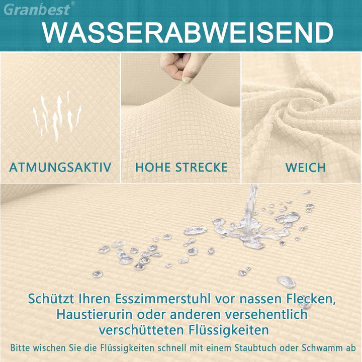 Granbest Premium Wasserdicht Esszimmer Stuhl Abdeckungen Satz Von 4, Stretch Hohen Zurück Stuhlhusse