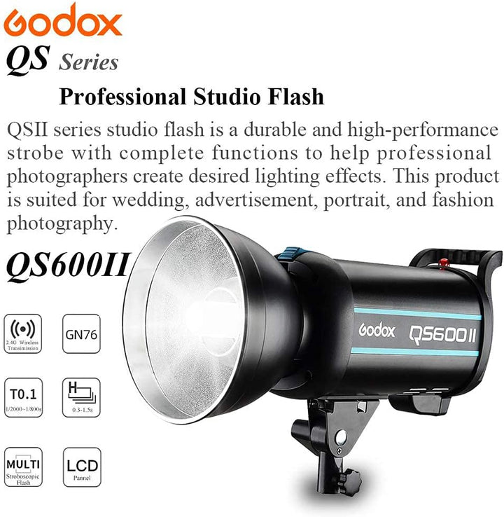 GODOX QS600II Profi Studio Mondlicht Strobe Blitz Licht 600Ws GN76 mit Modellierung Lampe Profession