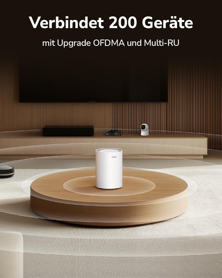 Cudy Dual Band BE3600 WiFi 7 Wi-Fi Mesh System, 3,6 Gbit/s 160 MHz, Abdeckung bis zu 7000 m², 3 Giga