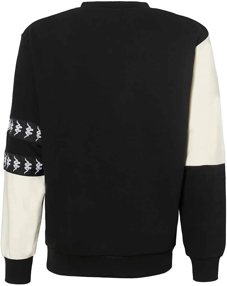Kappa Herren Sweatshirt S Schwarz/Weiss Creme, S Schwarz/Weiss Creme
