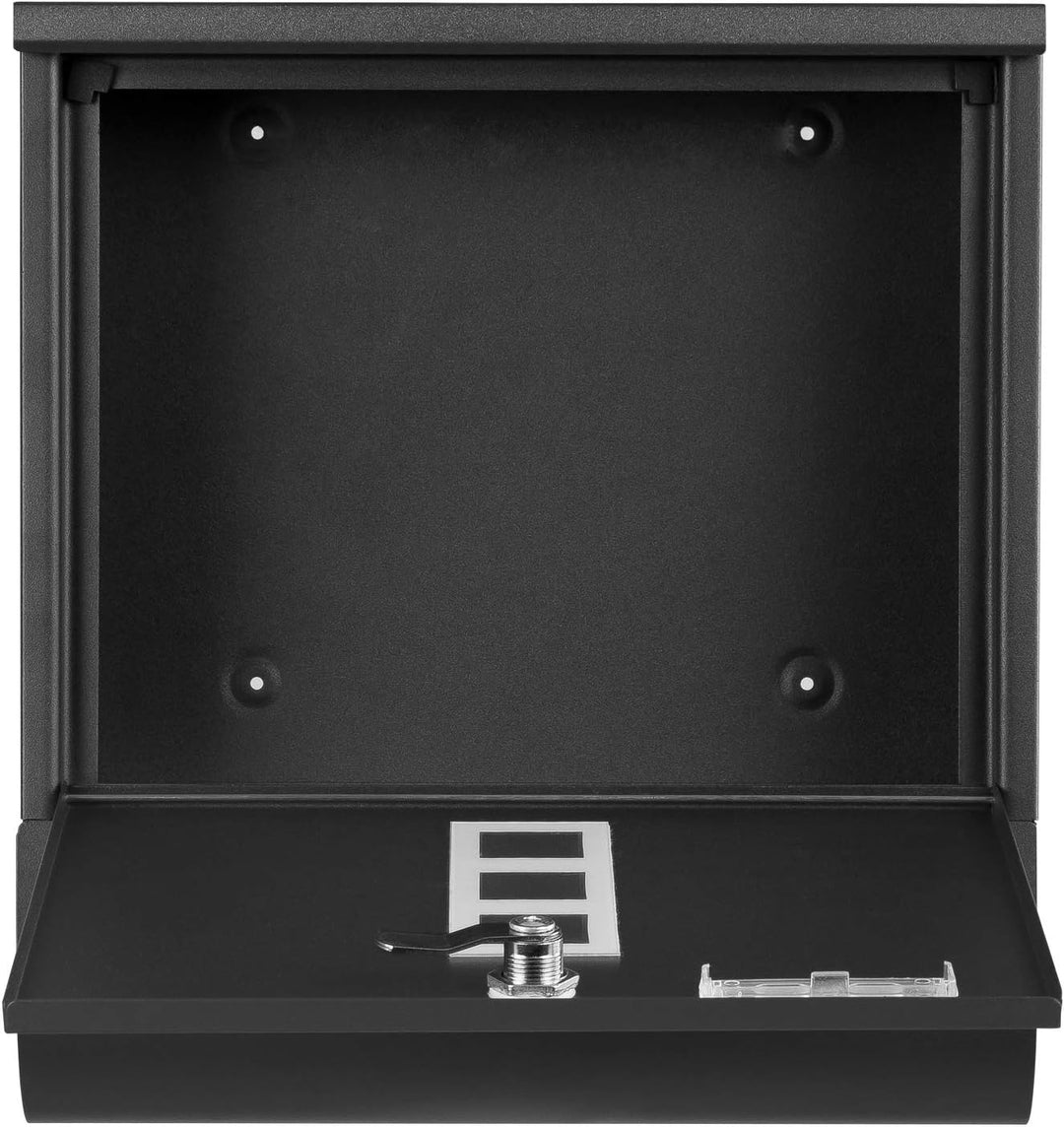 Grafner Design Briefkasten schwarz mit Zeitungsfach, pulverbeschichtet, abschliessbar – 2 Schlüssel