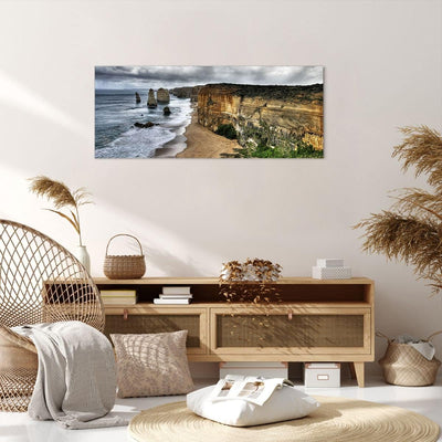 Wandbilder Dekoration Wohnzimmer Strand Ozean Landschaft Panorama Bilder auf Leinwand 120x50cm Leinw